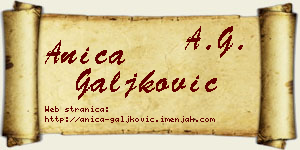 Anica Galjković vizit kartica